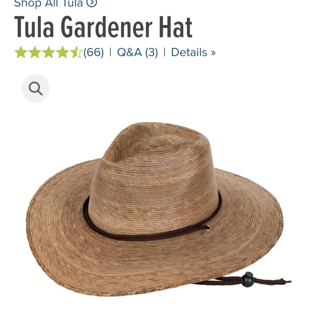 Tula Hat- Tula Natural Straw Hat With Brown Band & Chin Strap OS EUC
